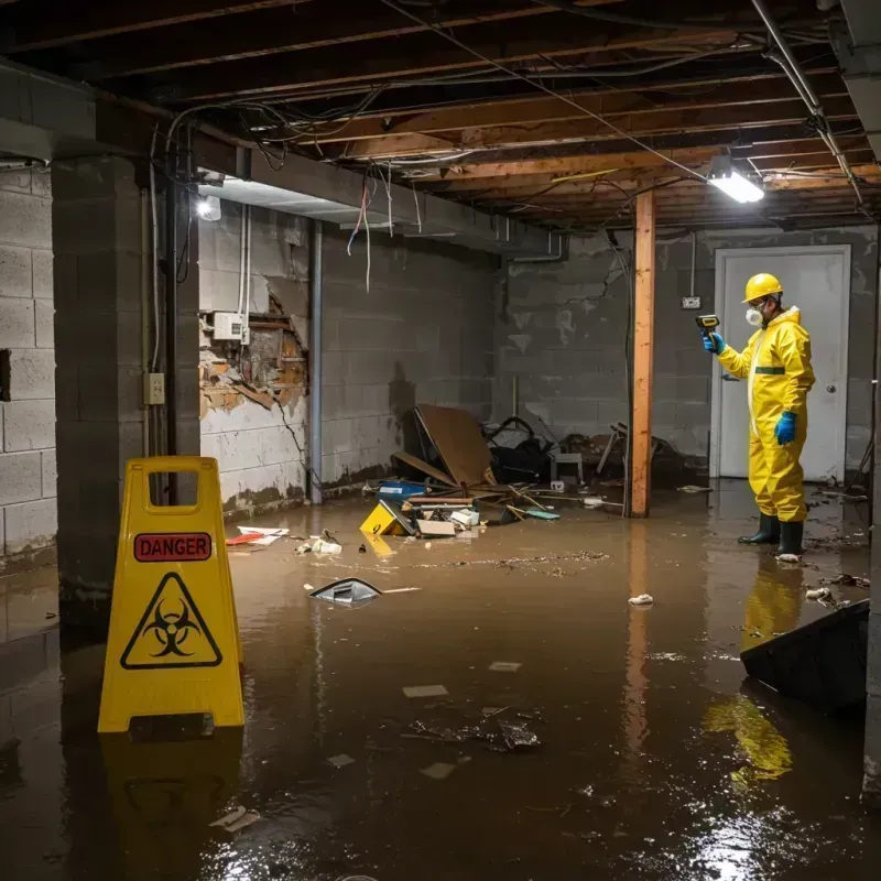 Flooded Basement Electrical Hazard in Williamsport, OH Property